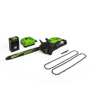 Greenworks Pro 80 V 18-in Cordless Electric Chainsaw with Battery, Charger and 2 Chains