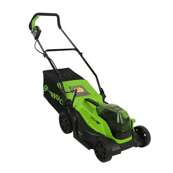 Greenworks Powerall 24 V Lithium Ion 14-in Cordless Electric Push Lawn Mower  with 2 Batteries and Charger 2534302