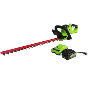 Taille-haie électrique sans fil Greenworks Powerall de 24 V, 22 po avec batterie et chargeur