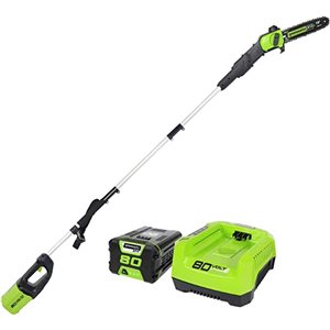 Greenworks Pro 80 V Lithium Ion 10-in Brushless Cordless Electric Pole Saw with Battery and Charger