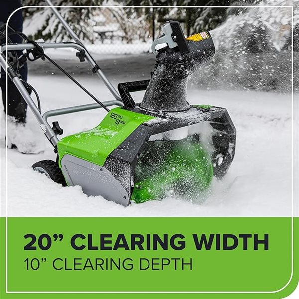 Greenworks 13 A 20-in Corded Electric Push Snow Blower 2600502 | RONA
