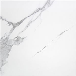 Tuile de porcelaine blanche Carrara par Mono Serra de 24 po x 24 po, paquet de 4