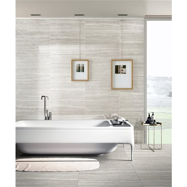 Mono Serra Harmony Venato Grey 12-in x 24-in Porcelain Tile - 8-Pack