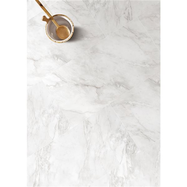 Mono Serra Carrara White 12-in x 24-in Porcelain Tile - 8-Pack