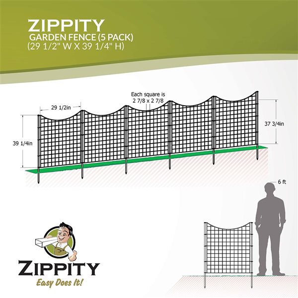 Zippity Outdoor Products 39in Tall Garden Metal Dog Fence Panels (5 Panels)  & Reviews