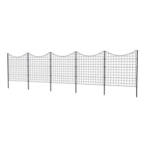 Zippity Outdoor Products 39-In x 36-In Black Metal No-Dig Garden Fence Panel