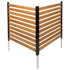 ENCLO Privacy Screens Charleston 38-in x 42-in Black Cedar Slat Outdoor Privacy Screen Kit