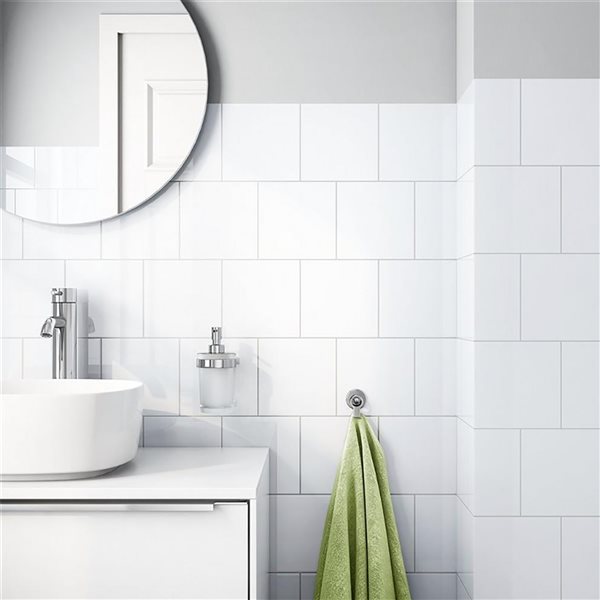 Mono Serra White 6-in x 6-in Ceramic Wall Tile - 60-Pack WI-60 | RONA