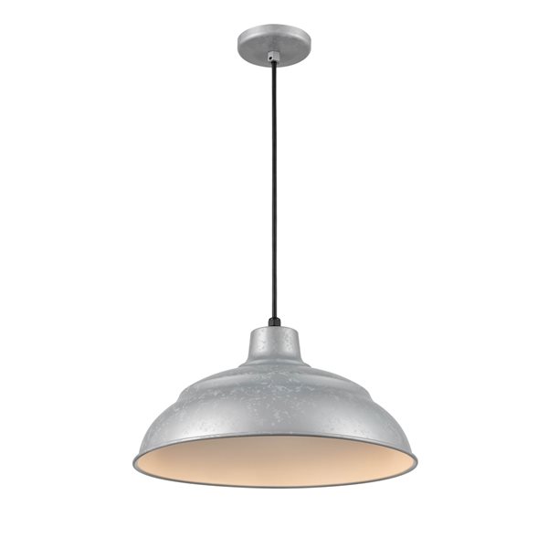 Millennium Lighting R Series Cord Hung Warehouse LED Pendant Light in Painted Galvanized
