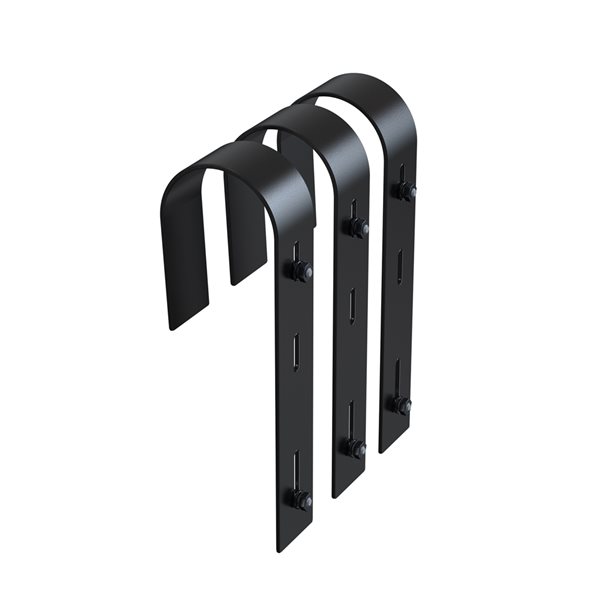 Handrail Outdoor Window Box Bracket Black 3-Pack