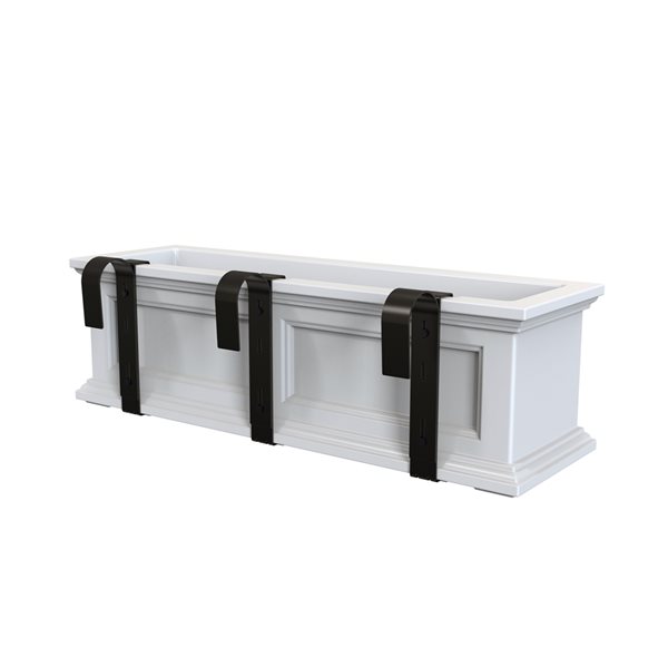 Handrail Outdoor Window Box Bracket Black 3-Pack