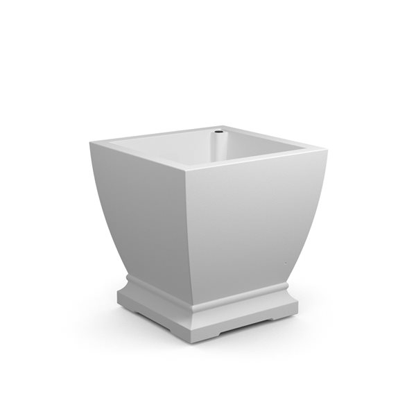 Acadia Outdoor Square Planter White 20-in x 20-in