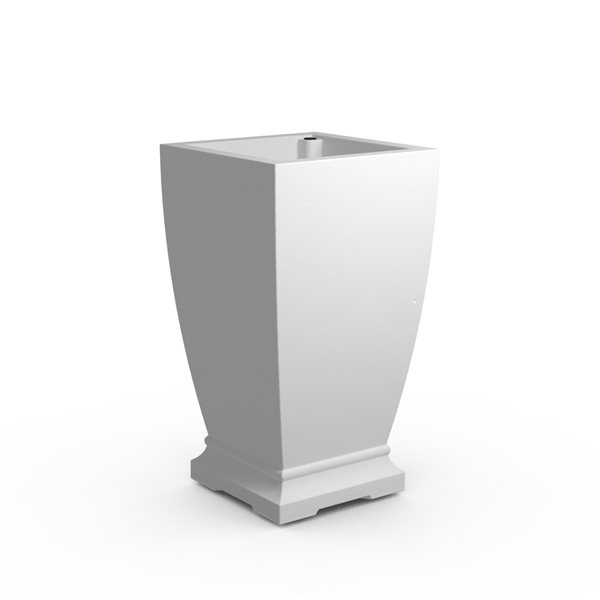 Acadia Outdoor Square Tall Planter White 28-in