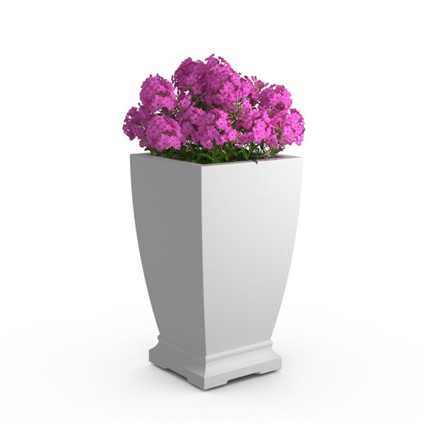 Acadia Outdoor Square Tall Planter White 28-in