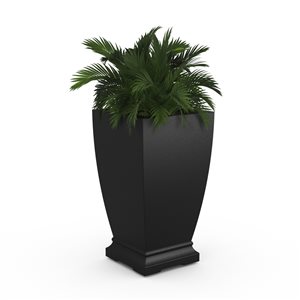 Acadia Outdoor Square Tall Planter Black 28-in