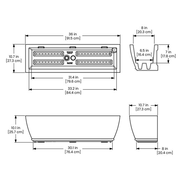Mayne Acadia Outdoor Window Box Rectangular Black 3-ft