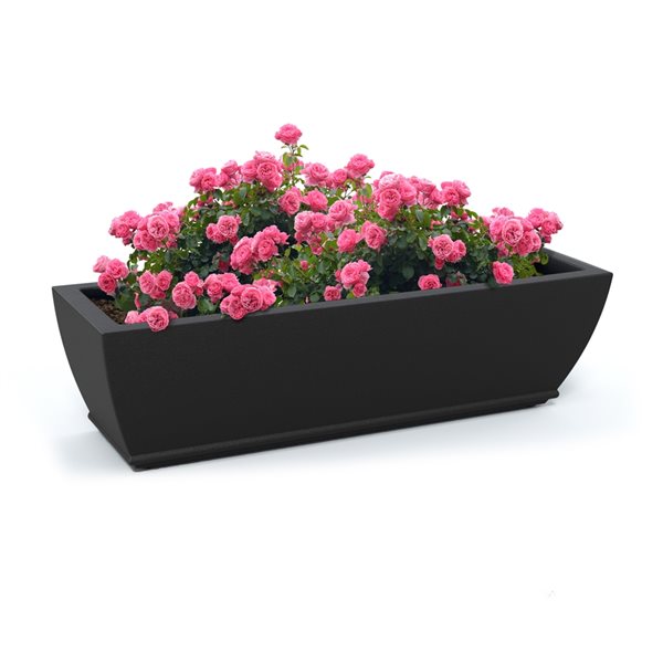 Mayne Acadia Outdoor Window Box Rectangular Black 3-ft