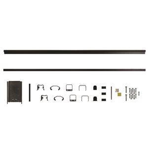 Nuvo Iron Glass Aluminum Deck Railing Kit Black 54-in