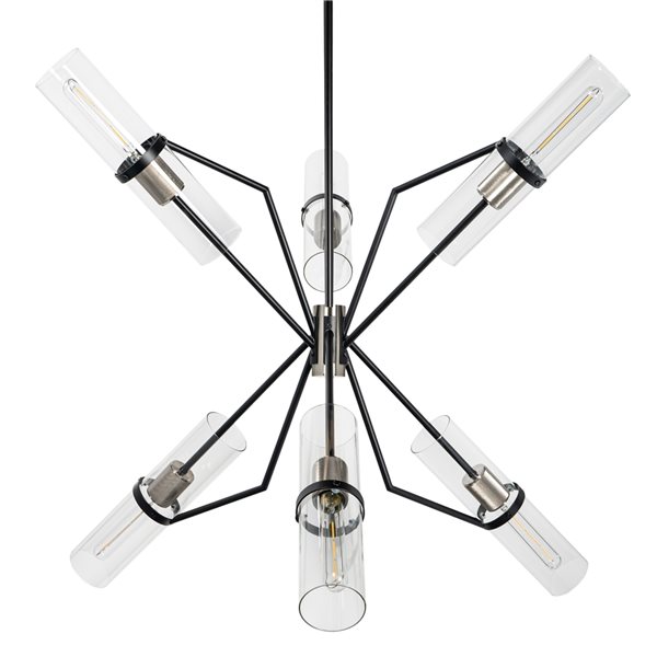 Gild Design House Everly 6-Light Black and Silver Modern/Contemporary Chandelier