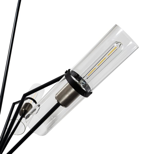 Gild Design House Everly 6-Light Black and Silver Modern/Contemporary Chandelier