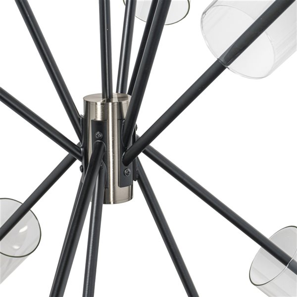 Gild Design House Everly 6-Light Black and Silver Modern/Contemporary Chandelier