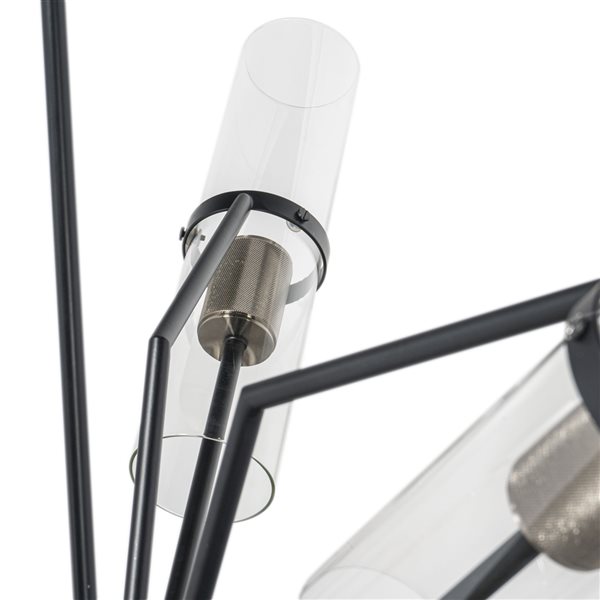 Gild Design House Everly 6-Light Black and Silver Modern/Contemporary Chandelier