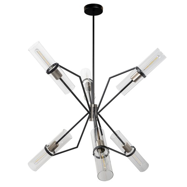 Gild Design House Everly 6-Light Black and Silver Modern/Contemporary Chandelier