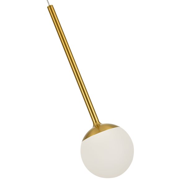 VONN Lighting Capri 5in Integrated LED ETL Certified Pendant with Glass Shade in Antique Brass