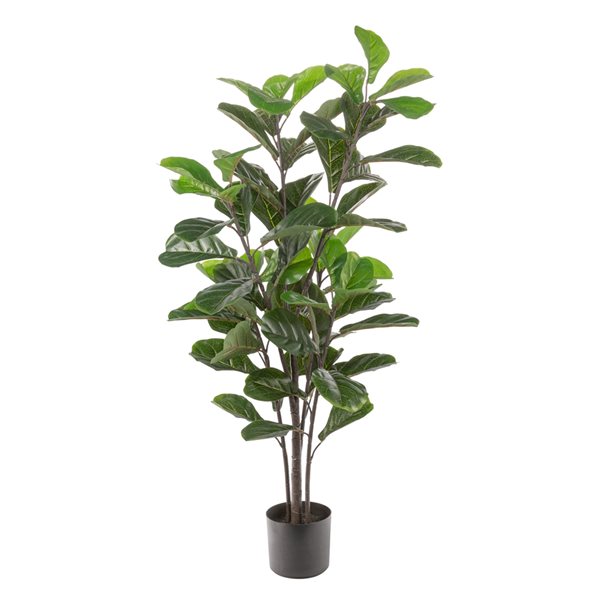 Naturae Decor 57-in Artificial Fiddle Leaf Fig in Black Pot OUT-FIDDLE ...