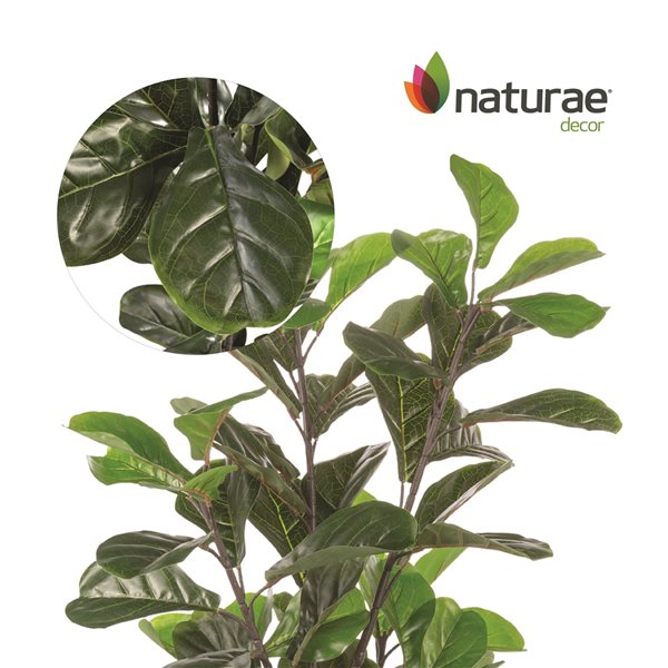 Naturae Decor 47-in Artificial Fiddle Leaf Fig in Black Pot