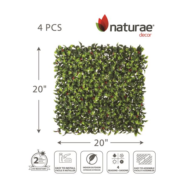 Naturae Decor 20-in x 20-in Mistletoe Foliage Panels - 4-Piece