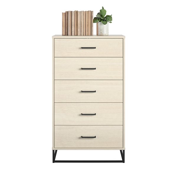 Novogratz Kelly Ivory Oak 5-Drawer Standard Dresser