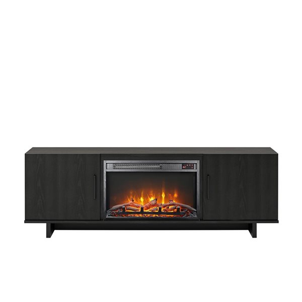 Ameriwood Home 60-in Black Oak Fan-forced Electric Fireplace for TV's up to 60-in