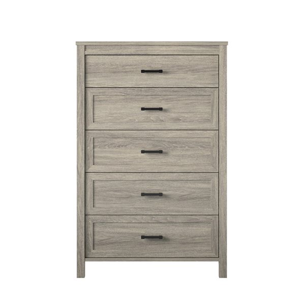 Gray 5 deals drawer dresser