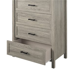 Commode standard à 5 tiroirs Beaumont par Ameriwood Home, chêne gris