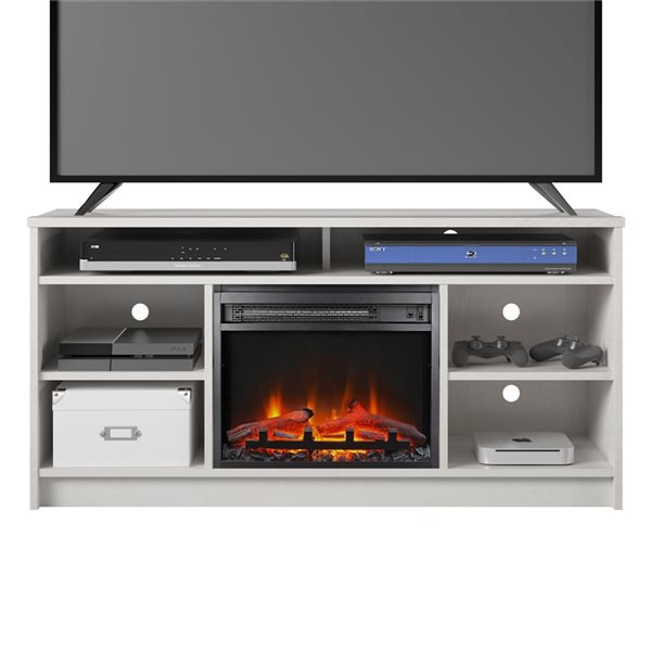 Ameriwood Home 47.6-in Ivory Oak Fan-forced Electric Fireplace for TV's up to 55-in