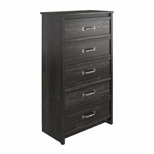 Ameriwood Home Draven Black Oak 5-Drawer Standard Dresser