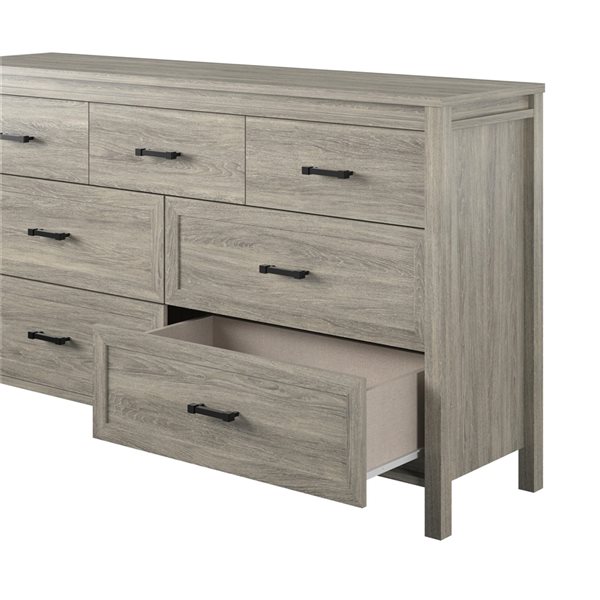 Ameriwood Home Beaumont Grey Oak 7-Drawer Standard Dresser