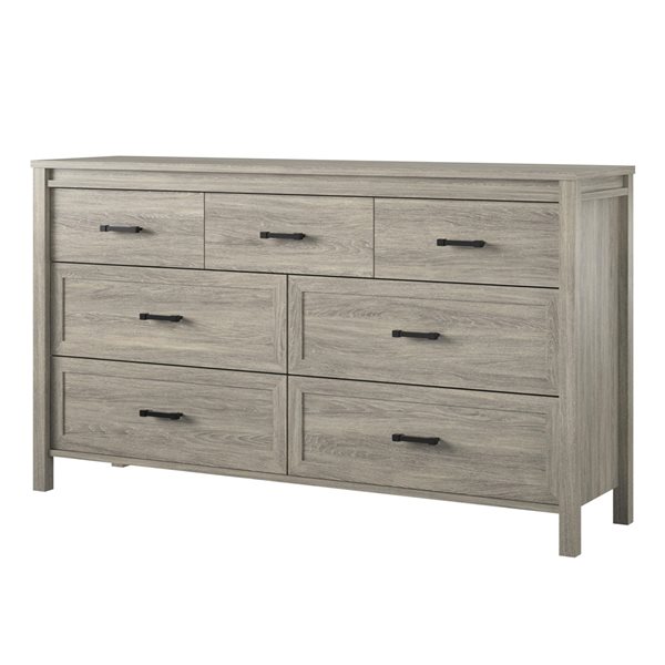 Ameriwood Home Beaumont Grey Oak 7-Drawer Standard Dresser