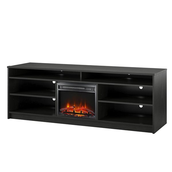 Ameriwood Home 67-in Black Oak Fan-forced Electric Fireplace for TV's up to 75-in