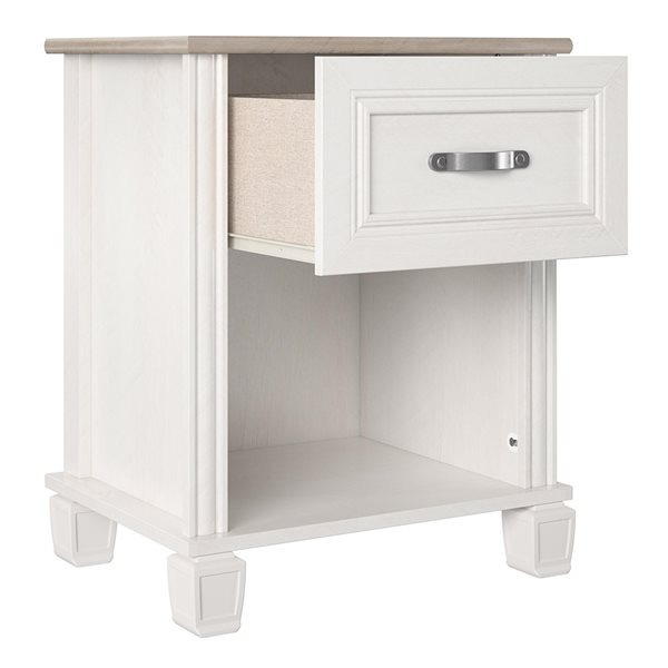 Ameriwood Home Rue Lane Ivory Oak and Grey Oak Nightstand