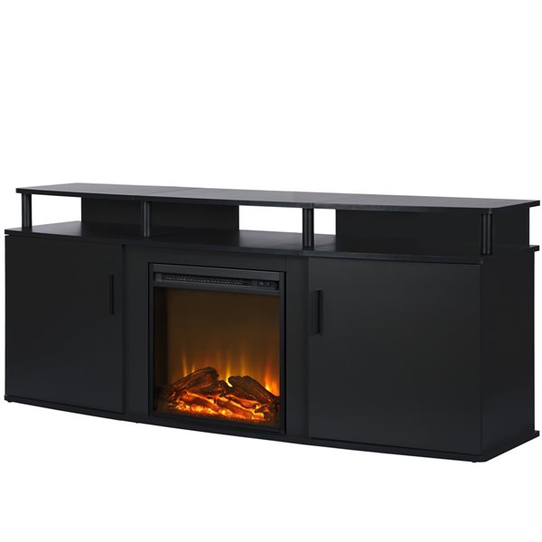 Ameriwood Home 63.1-in Black LED Electric Fireplace for TV's up to 70-in