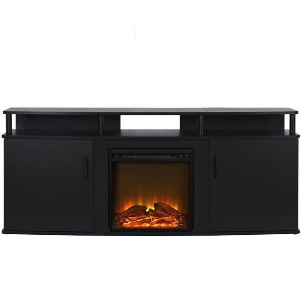 Ameriwood Home 63.1-in Black LED Electric Fireplace for TV's up to 70-in