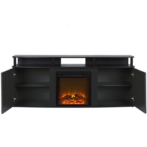 Ameriwood Home 63.1-in Black LED Electric Fireplace for TV's up to 70-in