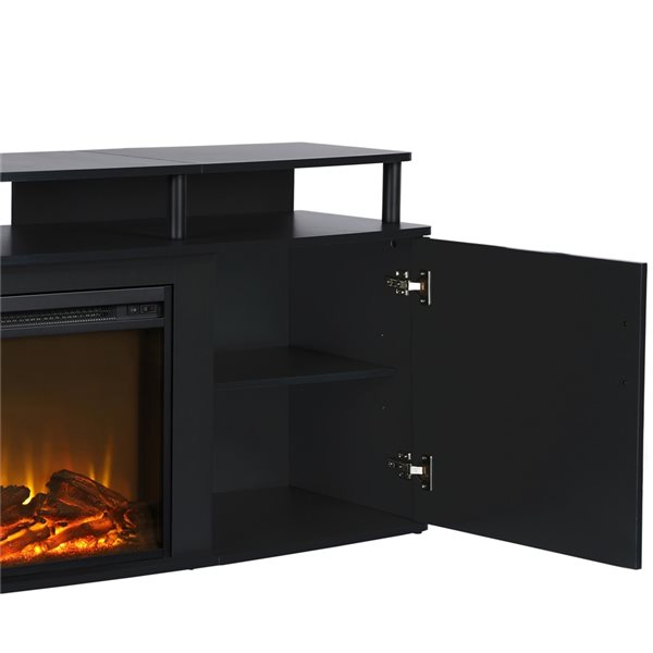 Ameriwood Home 63.1-in Black LED Electric Fireplace for TV's up to 70-in