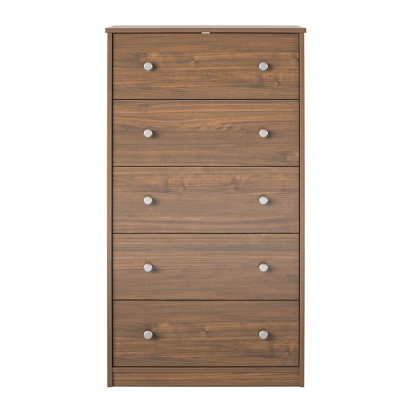 Ameriwood Home Ellwyn Walnut 5-Drawer Standard Dresser