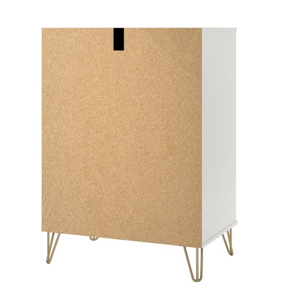 Novogratz Finley White 4-Drawer Standard Dresser