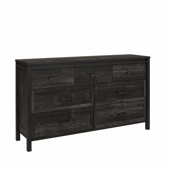 Ameriwood Home Beaumont Black Oak 7-Drawer Standard Dresser