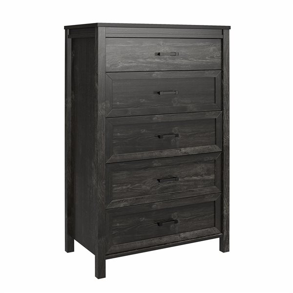 Ameriwood Home Beaumont Black Oak 5-Drawer Standard Dresser