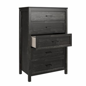 Ameriwood Home Beaumont Black Oak 5-Drawer Standard Dresser